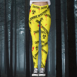 Zombie geïnfecteerde waarschuwing Bloed verstrooid Leggings