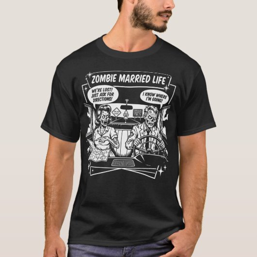 Zombie Getrouwd Leven Wegreis T-shirt (Voorkant)