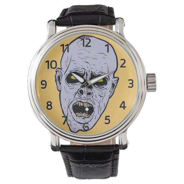 Zombie Gezicht Horloge (Voorkant)