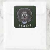 ZOMBIE-gezicht - kleurengezicht Vierkante Sticker (Tas)