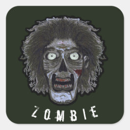 ZOMBIE-gezicht - kleurengezicht Vierkante Sticker