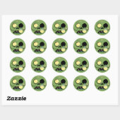 Zombie Gezicht met oog Popping Out Ronde Sticker (Vel)