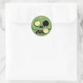 Zombie Gezicht met oog Popping Out Ronde Sticker (Tas)