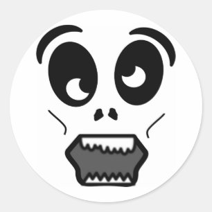 ZOMBIE-GEZICHT RONDE STICKER
