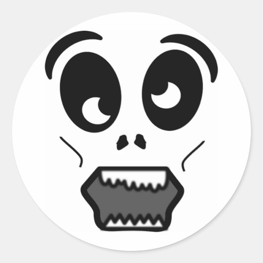 ZOMBIE-GEZICHT RONDE STICKER (Voorkant)