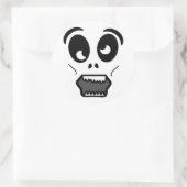 ZOMBIE-GEZICHT RONDE STICKER (Tas)