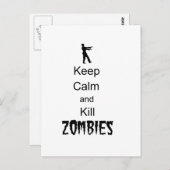 Zombie Gift Keep Calm en Kill Zombies Briefkaart (Voorkant / Achterkant)