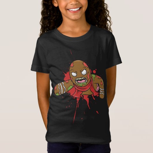 Zombie Gingerbread Kerstmis Seizoen T-shirt (Voorkant)