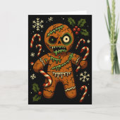 Zombie Gingerbread Man Christmas Zombie T Shirt  Kaart (Voorkant)
