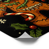 Zombie Gingerbread Man Christmas Zombie T Shirt Poster (Hoek)