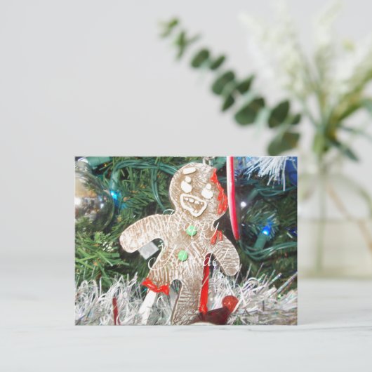 Zombie gingerbrood Man Briefkaart (Staand voorkant)
