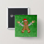 Zombie Gingerbrood Vierkante Button 5,1 Cm (Voorkant /achterkant)