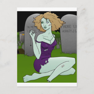 zombie girl briefkaart