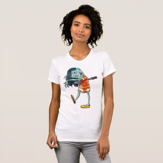 Zombie Girl met zwaard T-shirt (Voorkant volledig)