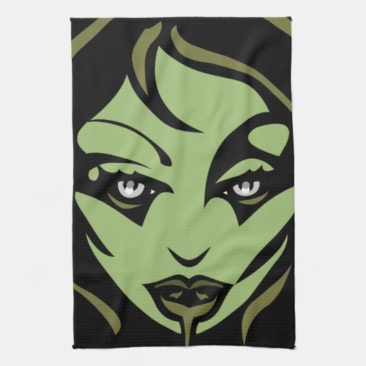 Zombie Girl Towel Cool Halloween Zombie Tea Towels Theedoek (Verticaal)