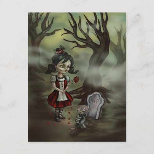 Zombie Girl vindt True Love in a Graveyard Briefkaart (Voorkant)