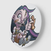 Zombie Girl Wall Clock Grote Klok (Hoek)