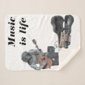 Zombie Gitaar Muziek Fantasy Art Sherpa Blanket Deken (Voorkant (horizontaal))