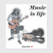 Zombie gitaar muziek muzikant fantasy kunst Sticke Sticker (Vel)