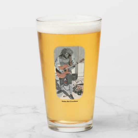 Zombie Gitaar Muzikant Fantasy Art Glass Cup Glas (Voorkant gevuld)