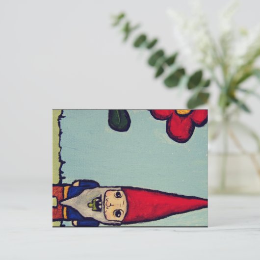 Zombie Gnome Post Card reizen Briefkaart (Staand voorkant)