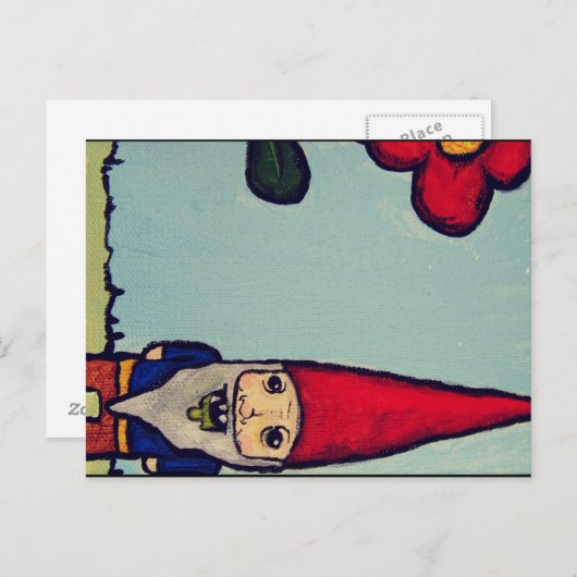 Zombie Gnome Post Card reizen Briefkaart (Voorkant / Achterkant)