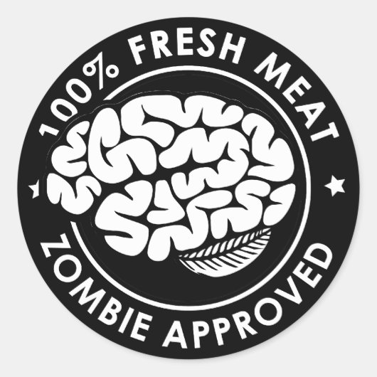 Zombie goedgekeurd omgekeerd ronde sticker (Voorkant)