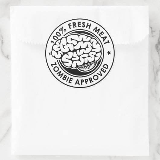 Zombie goedgekeurd ronde sticker (Tas)