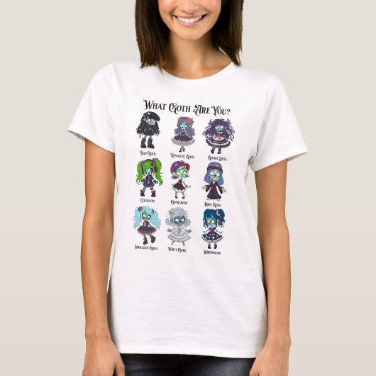 Zombie Goth Types T-shirt (Voorkant)