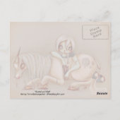Zombie gothic eenhoorn meisje fantasie-gothic briefkaart (Achterkant)