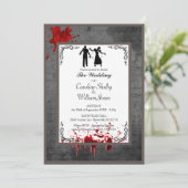 Zombie Gothic Elegant Huwelijksuitnodiging Kaart (Staand voorkant)