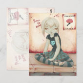 ZOMBIE GOTHIC meisje, lief Briefkaart (Voorkant / Achterkant)