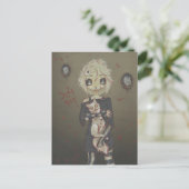 Zombie gothic meisje schattig briefkaart ondode ka (Staand voorkant)