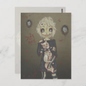 Zombie gothic meisje schattig briefkaart ondode ka (Voorkant / Achterkant)