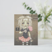 Zombie gothic meisje schattig briefkaart ondood (Staand voorkant)