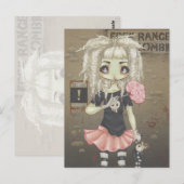 Zombie gothic meisje schattig briefkaart ondood (Voorkant / Achterkant)