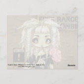 Zombie gothic meisje schattig briefkaart ondood (Achterkant)