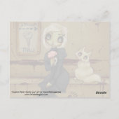 Zombie gothic meisje schattige briefkaart katteond (Achterkant)