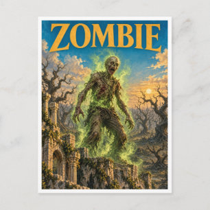 Zombie, gotische fantasie monster briefkaart