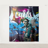 Zombie Graffiti Kamerdecoratie Monogram Wandkleed (Voorkant)
