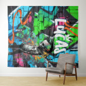 Zombie Graffiti Room Décor Monogram Tapestry Wandkleed (In Situ (horizontaal))