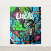 Zombie Graffiti Room Décor Monogram Tapestry Wandkleed (Voorkant)