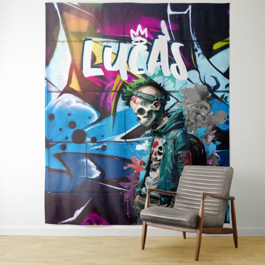 Zombie Graffiti Room Décor Monogram Wandkleed (In situ)