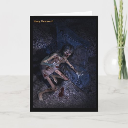 zombie-graven hallowenkaart kaart (Voorkant)