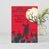 Zombie Graveyard Halloween Party Cemetary Kaart (Staand voorkant)