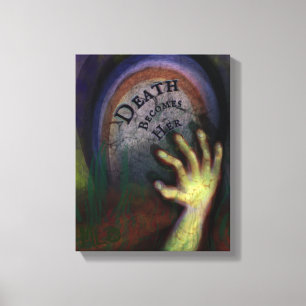 Zombie Graveyard Hand die Haunted Art bereikt Canvas Afdruk
