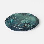 Zombie Graveyard Verjaardagsfeest of Halloween Papieren Bordje (Gekanteld)