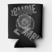 Zombie-grijs/zwart-gedempt uiterlijk grafisch blikjeskoeler (Voorkant)