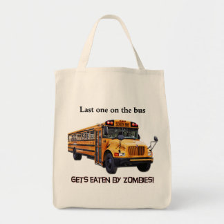 zombie grocery bag tote bag