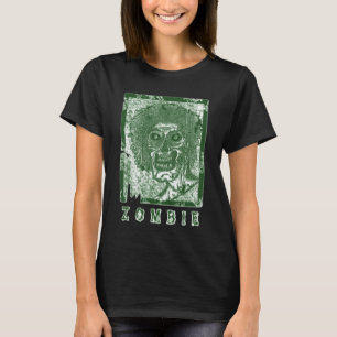 Zombie-Groen Wit versteld T-shirt